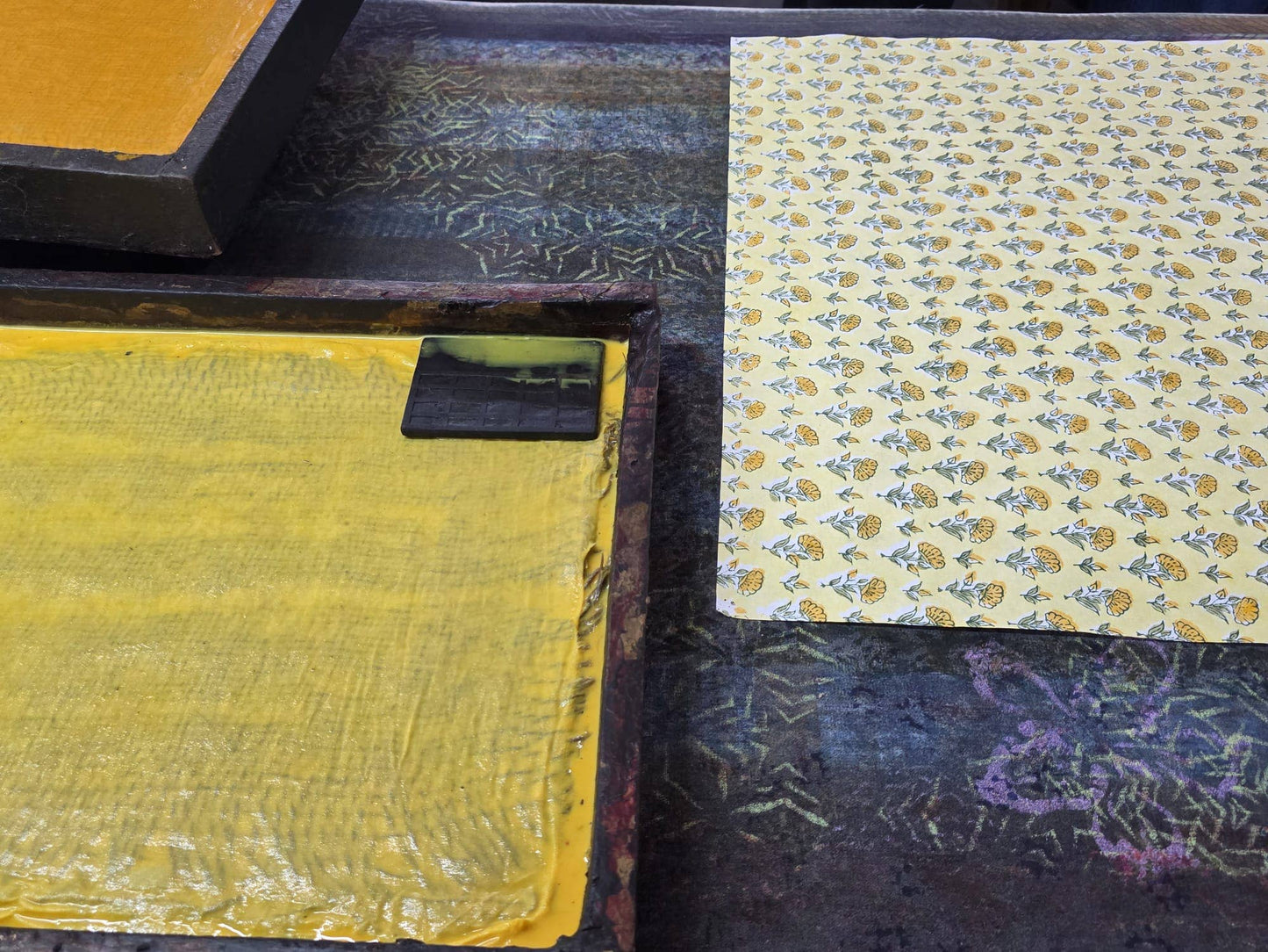 Block Printed Wrapping Paper Sheets - BP Ditsy Floral Sunshine