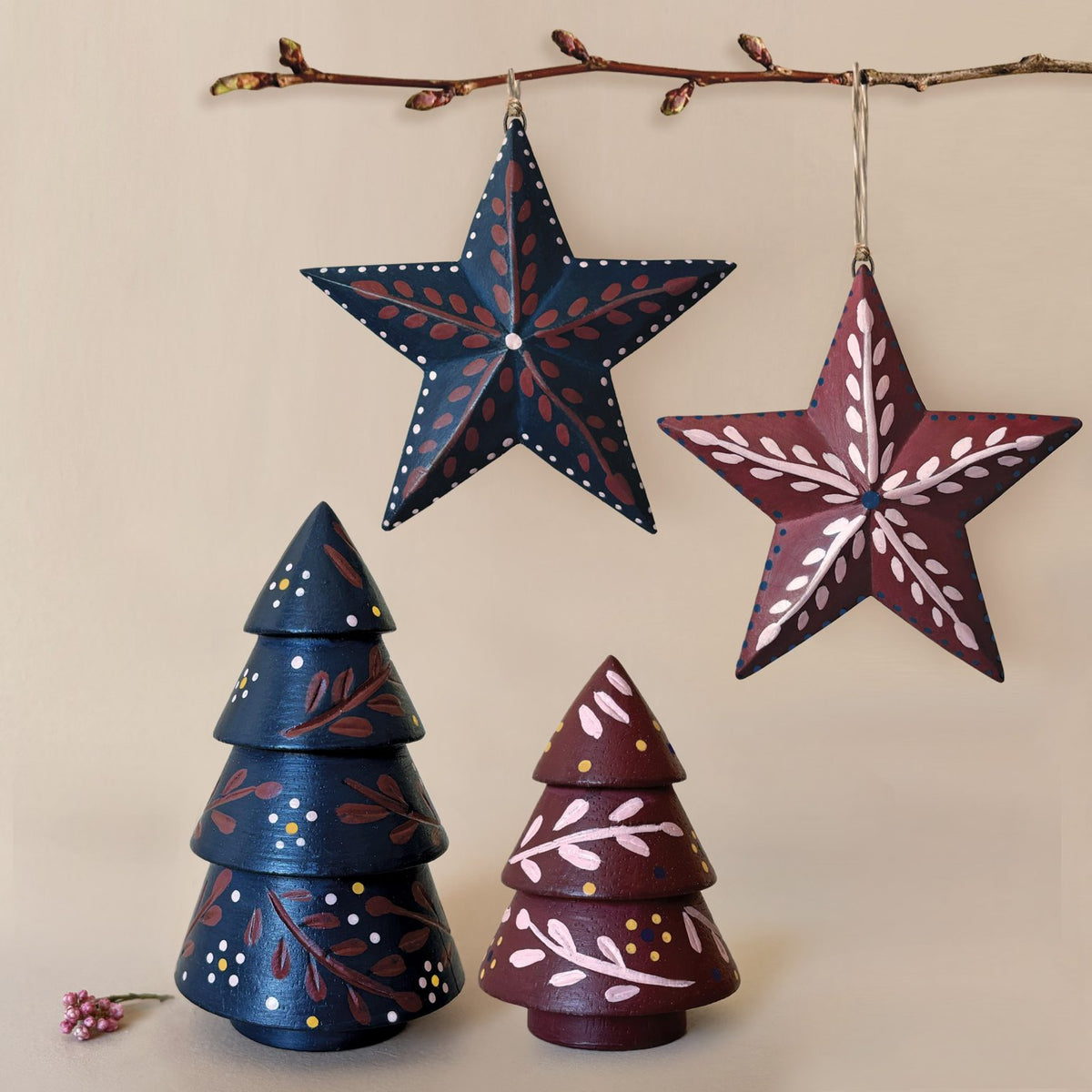 Folk Art Wooden Tree