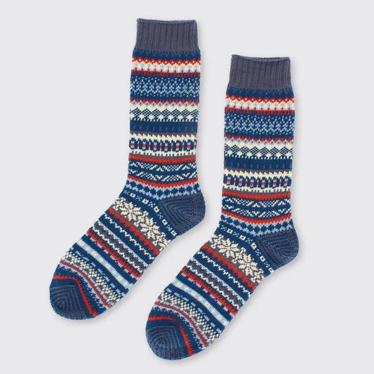 Men's Fairisle Super Soft Socks - Navy