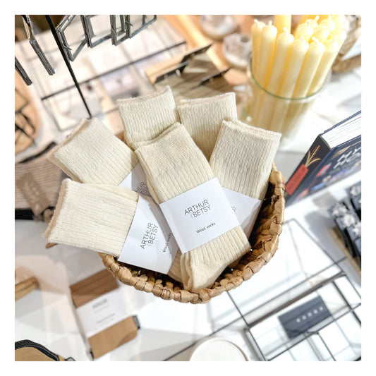 Cream Wool socks | luxury socks