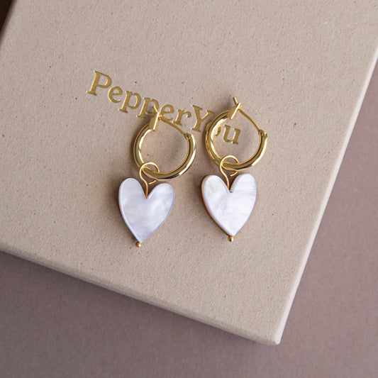 Love Grows Here Hoops - Pearly White