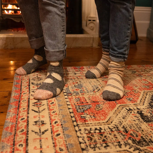 Tweed Stripe Thick Knit Socks