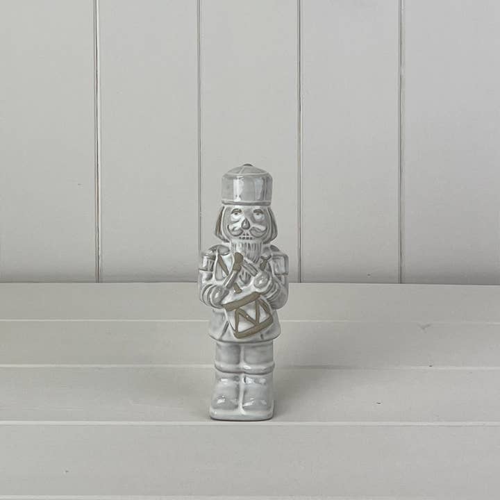 Glazed Ceramic Nutcracker Ornament With Textured Detail (15cm)