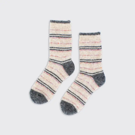 Tweed Stripe Thick Knit Socks