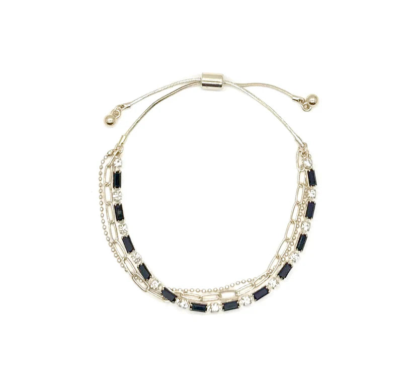 Coloured stones adjustable bracelet