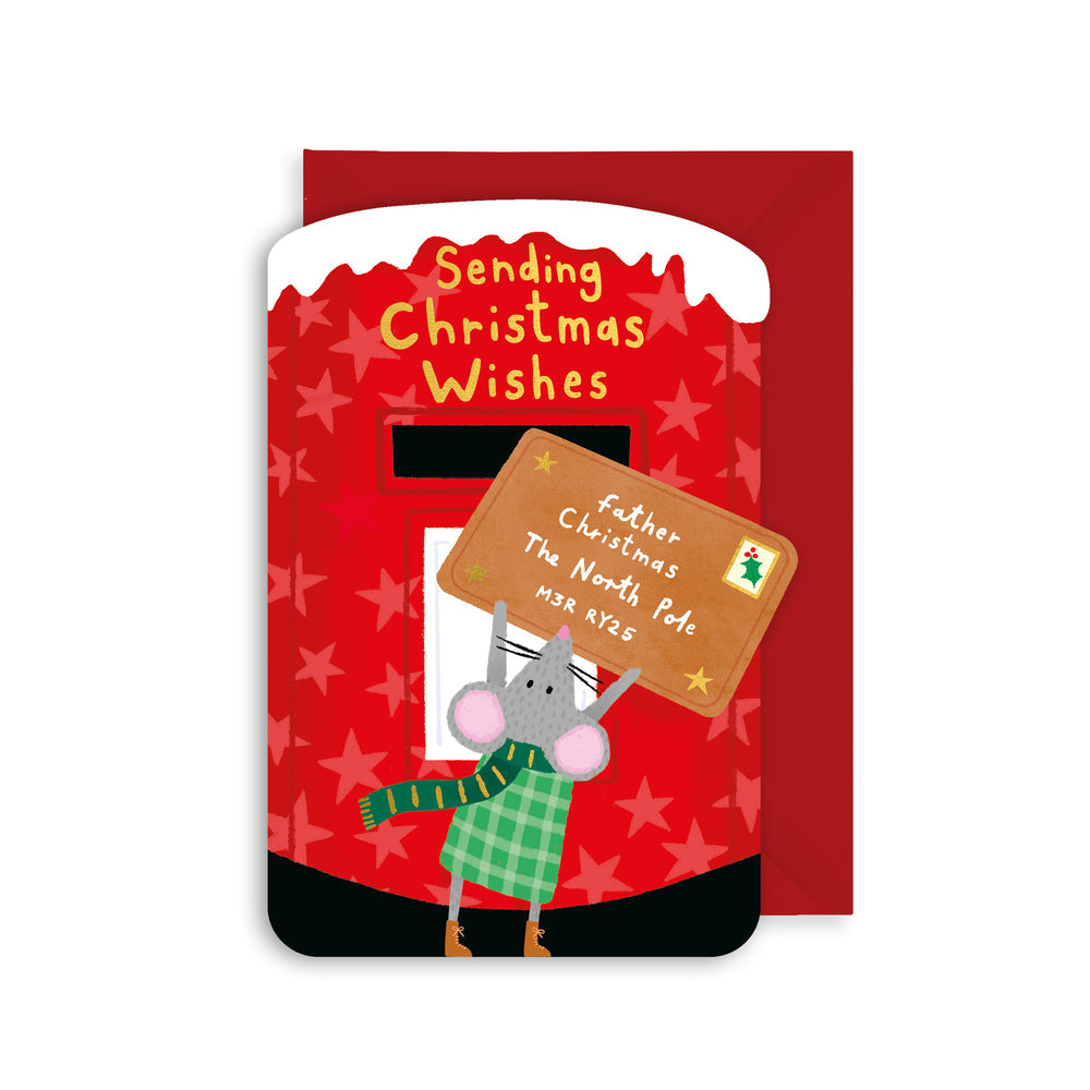 MOUSE XMAS POST CUT-OUT CARD