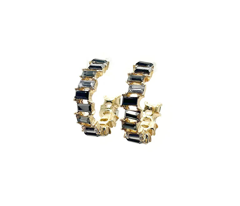 Colourful stone earring hoops