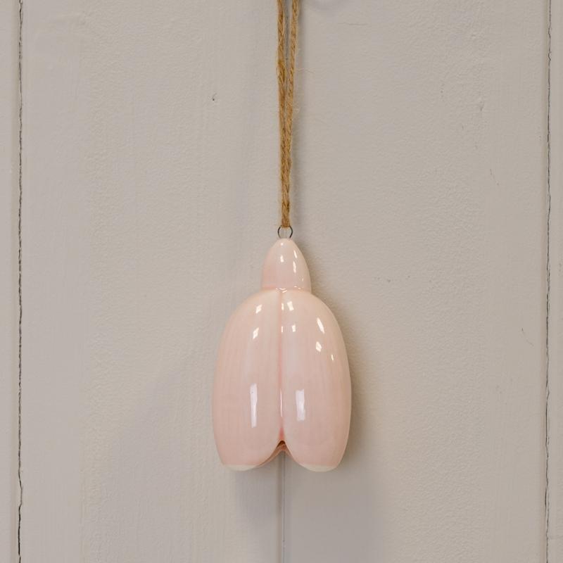 Pink Ceramic Hanging Flower Decoration