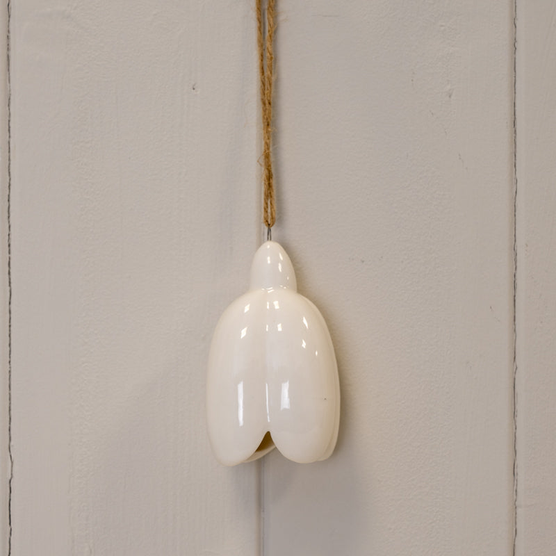 White Ceramic Hanging Flower Decoration