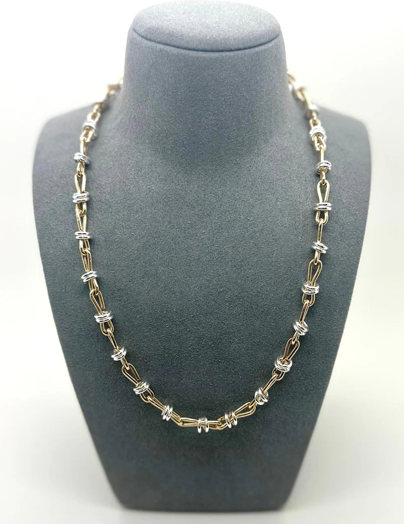 Unique chunky steel necklace