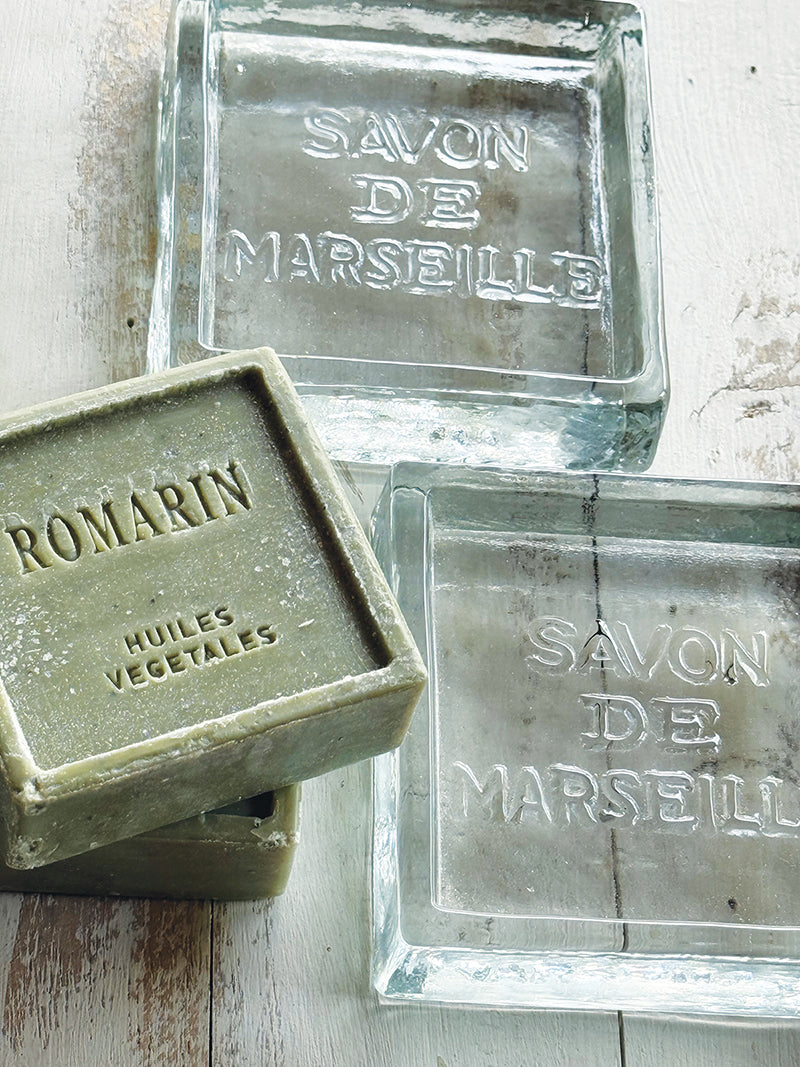 Glass Soap Dish Savon de Marseille