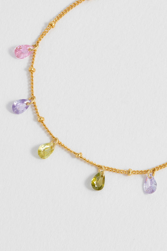 Multi CZ Pear Drop Bracelet