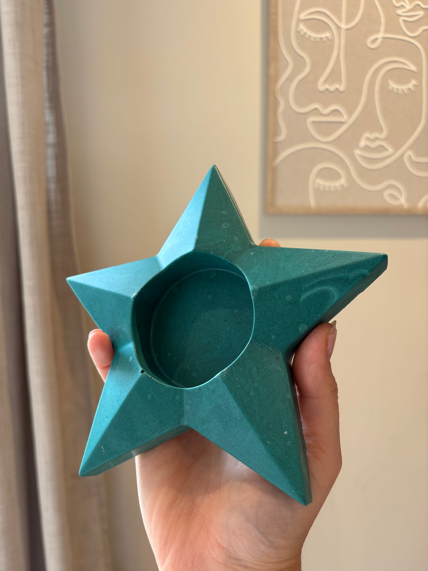 Handmade Jesmonite Star Candle holder