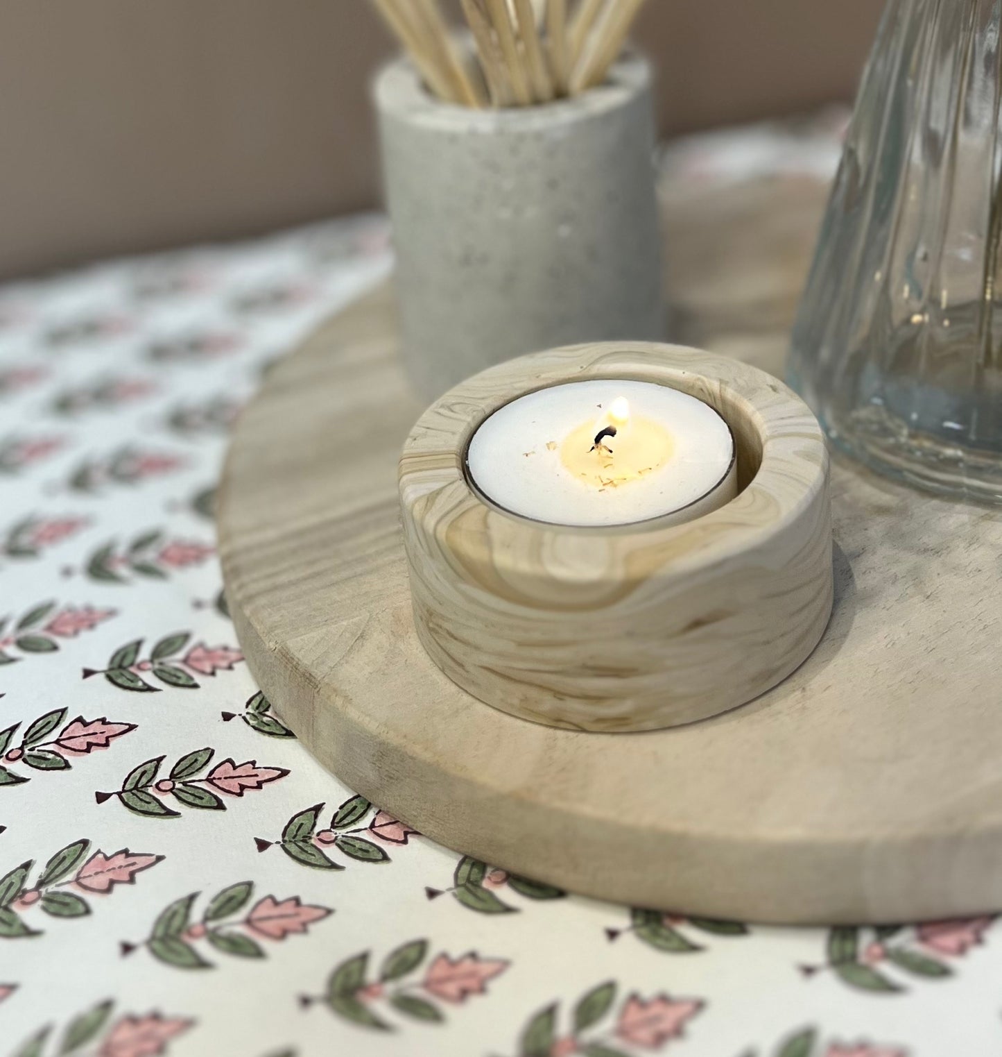 Handmade Jesmonite Tealight holder (Single)