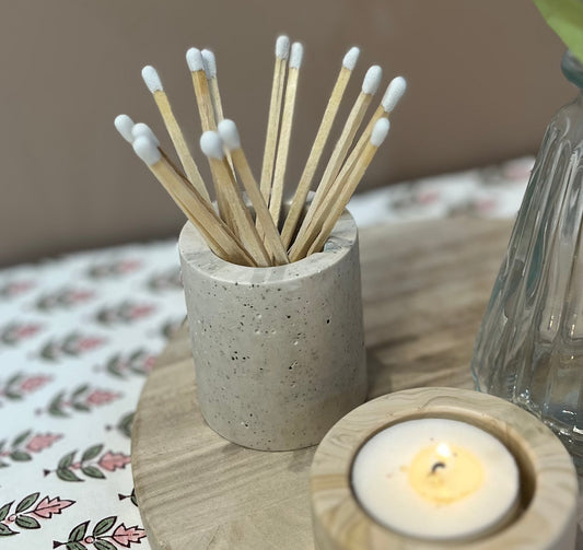 Handmade Jesmonite Matchstick Pot