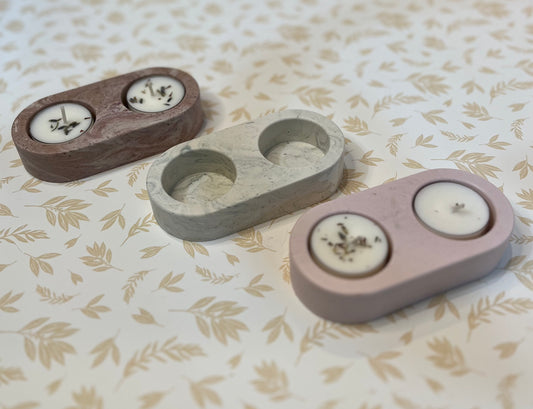 Handmade Jesmonite Tealight holder (Double)