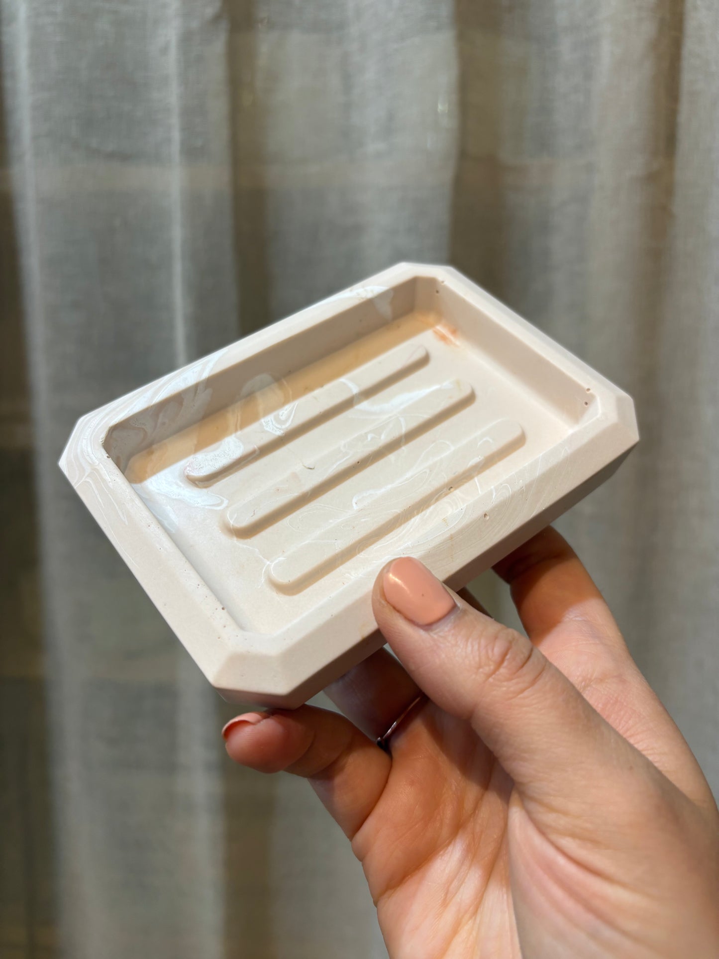 Handmade Jesmonite Soap Dish - Rectangle