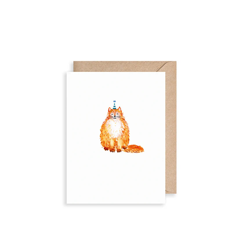 Cat and Party Hat Mini Card