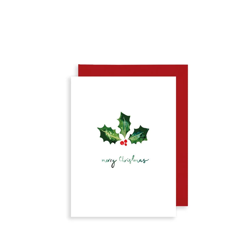 Holly Merry Christmas Bijou Mini Card
