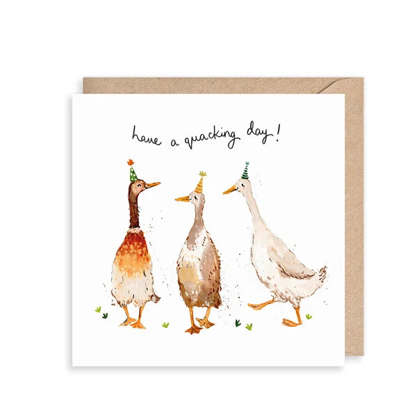 Ducks Quacking Day Birthday Card