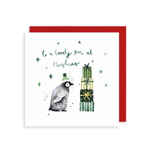 Lovely Son Penguin Christmas Card