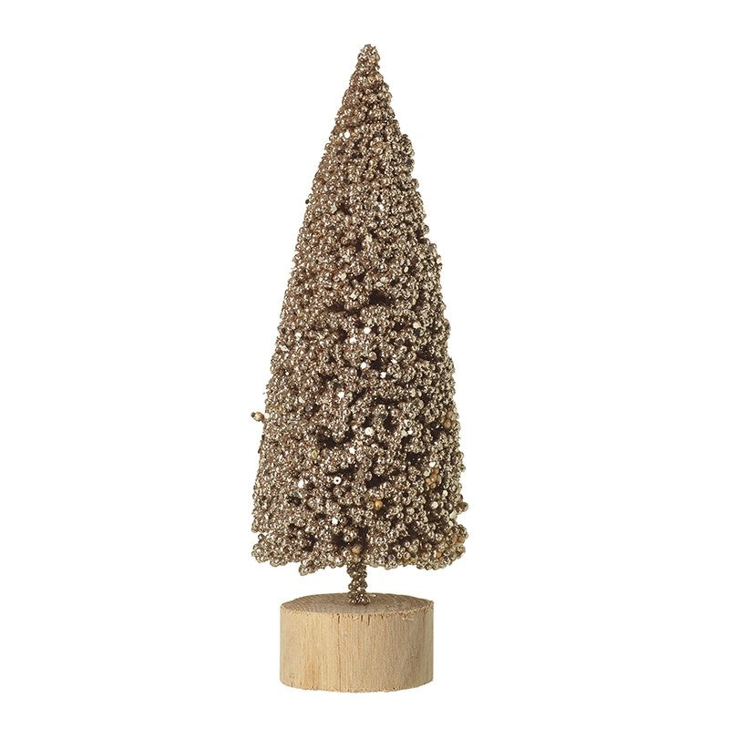 Gold Wire Tree With Wooden Base