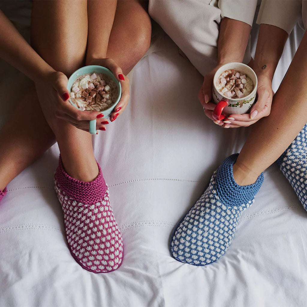 Marnie Cosy Slipper Socks - Blue