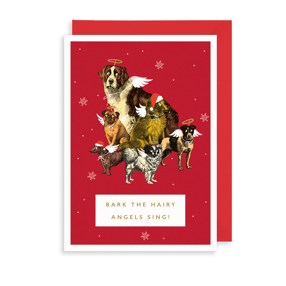 ROCK ON BARK THE HAIRY ANGELS SING XMAS CARD