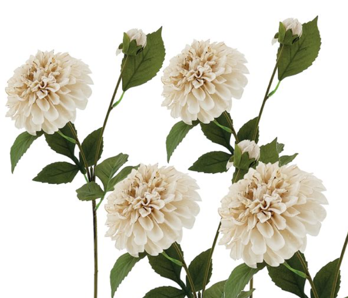 Faux Flower Stem- Beige Dahlia