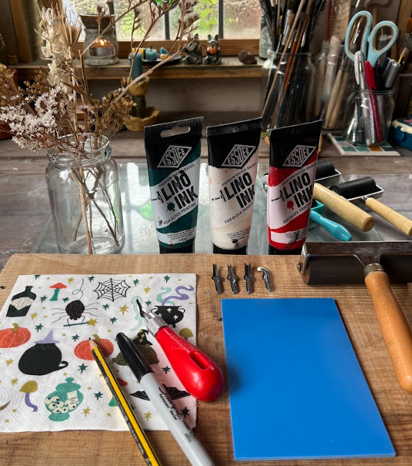 Lino Printing & Lattes with Charlotte