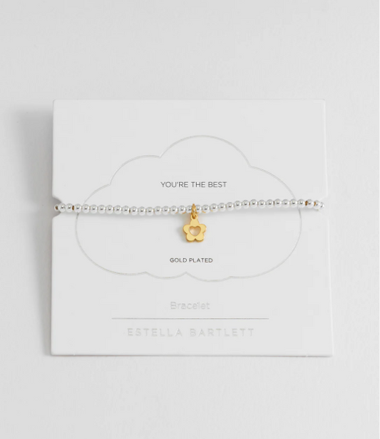 Flower And Heart Sienna Bracelet - Gold Plated