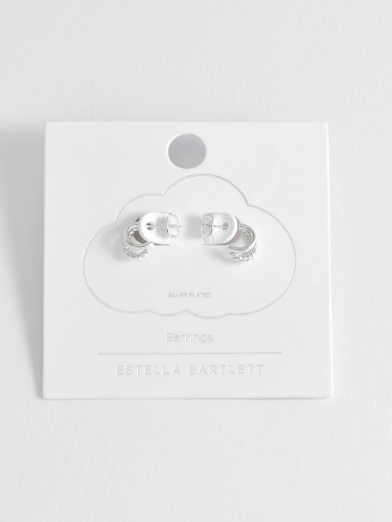 Plain And Twist Double Hoop Earrings