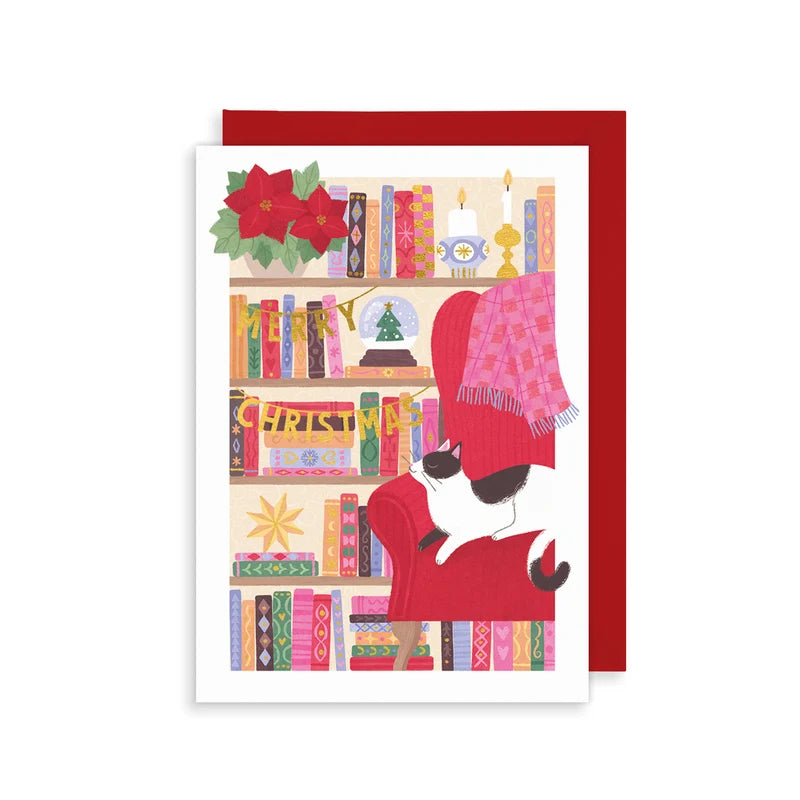 Cosy Cat Single Christmas Card