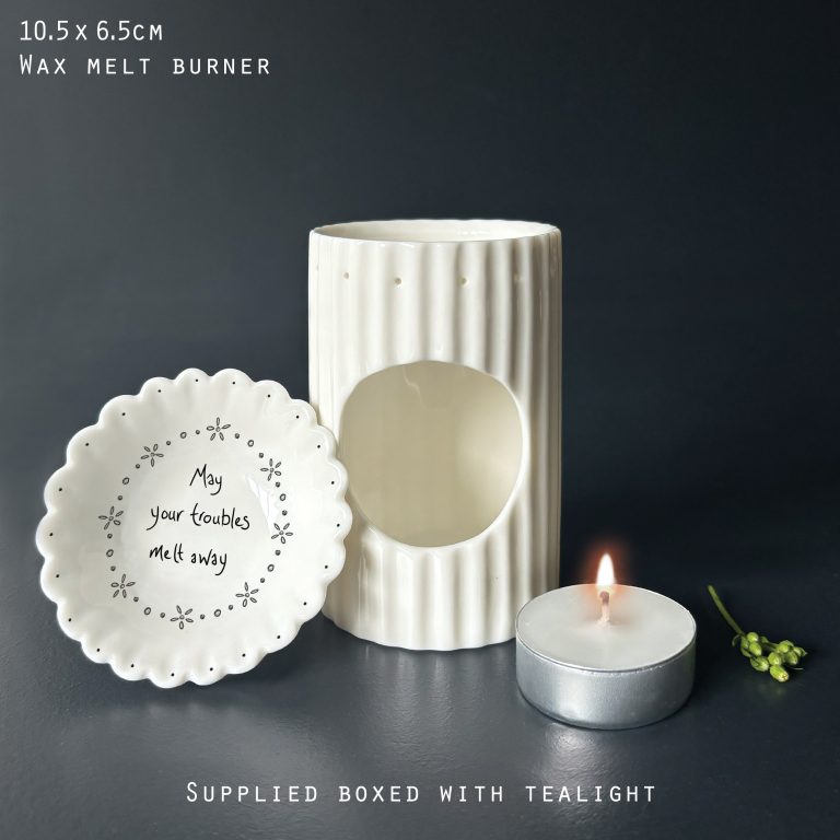 Porcelain Wax Melt Burner - May Your Troubles Melt Away