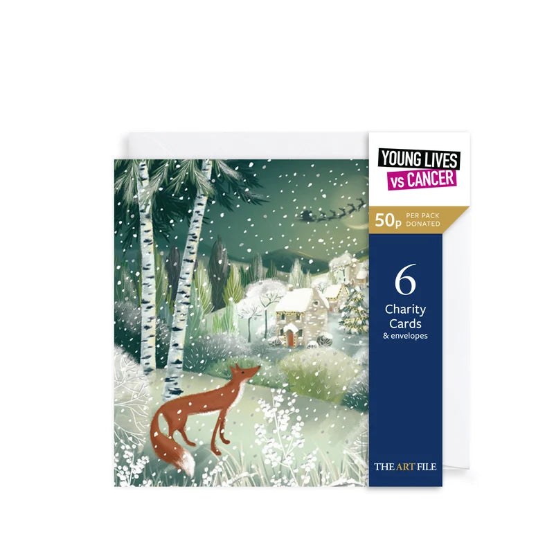 Snowy Fox, Christmas Charity Card Pack of 6