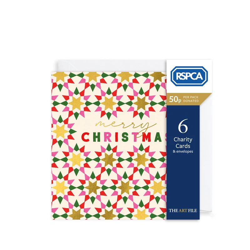 Christmas Stars, Christmas Charity Cards Pack of 6