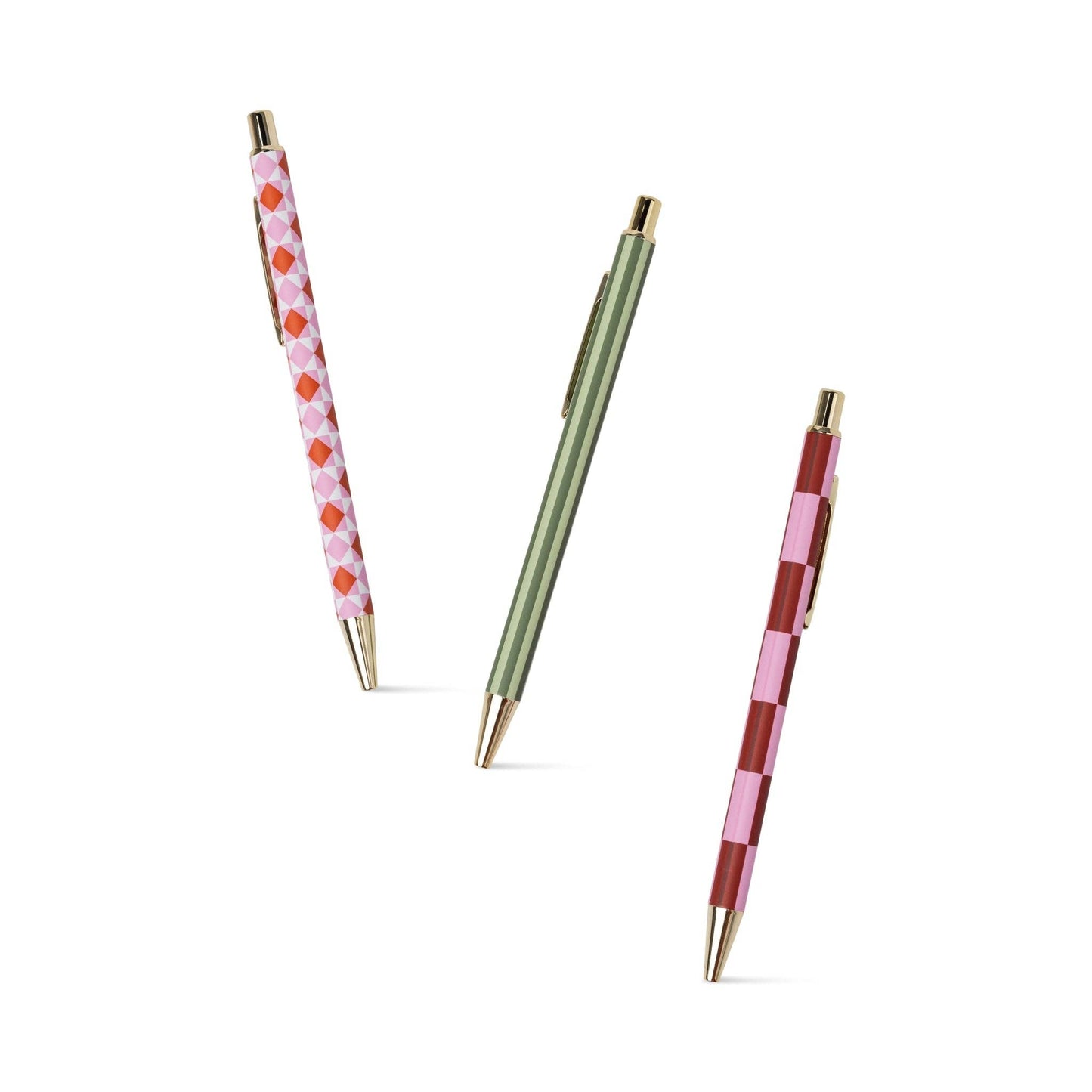 3 Pen Set - Diamond, Stripe, Check