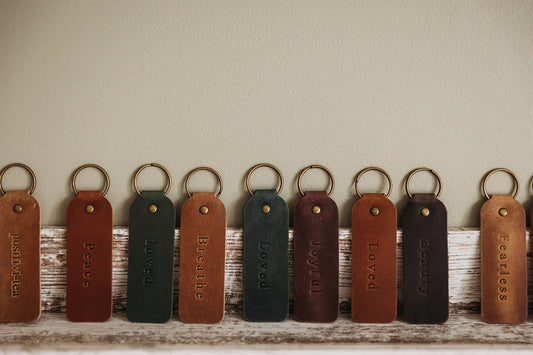Encouraging Affirmation Leather Keyring