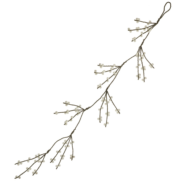 Berry pom pom garland felt | white | green