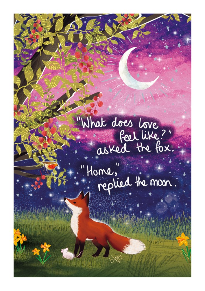 Home feels like love | Positive Greetings Card