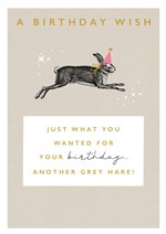 A birthday wish Grey hare card