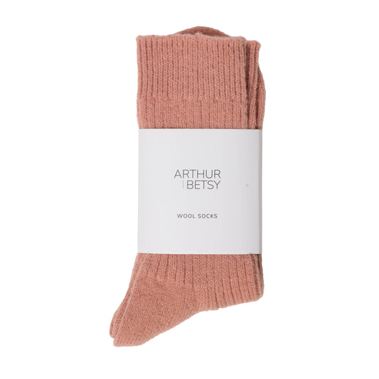 Muted rose pink wool socks | Luxury socks