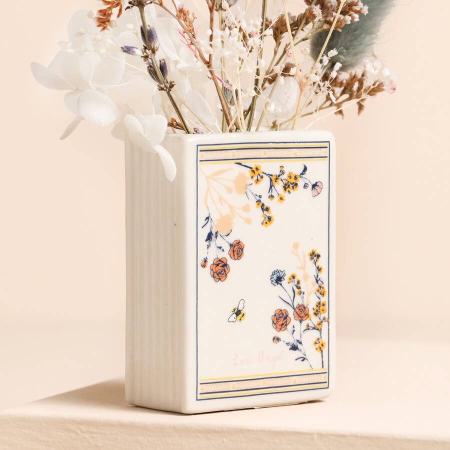 Ceramic Little Book of Flower Buds Tiny Vase