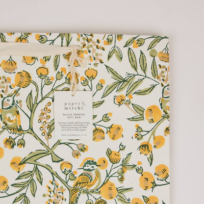 Hand Block Printed Gift Bags (Large) - Sunshine Refresh