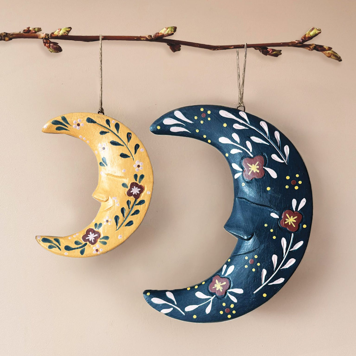 Folk Art Hanging Moon