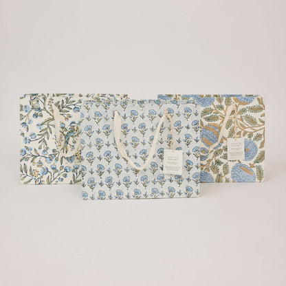 Hand Block Printed Gift Bags (Medium) - Blue Stone Refresh