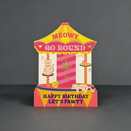 Meowy Go Round - greeting Card