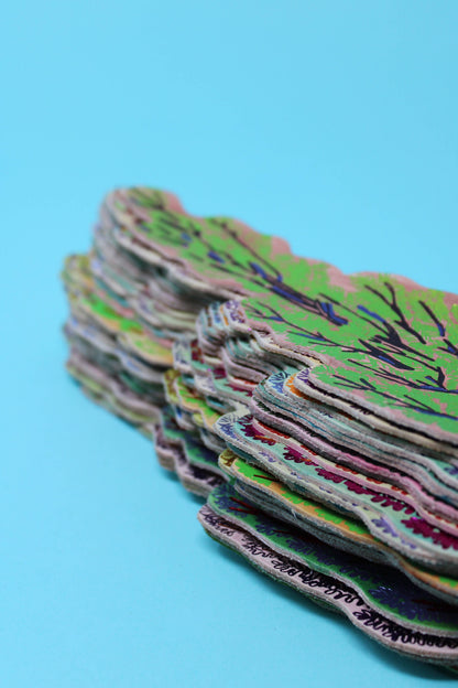 Hand Painted Tree Hugger Leather Bookmark