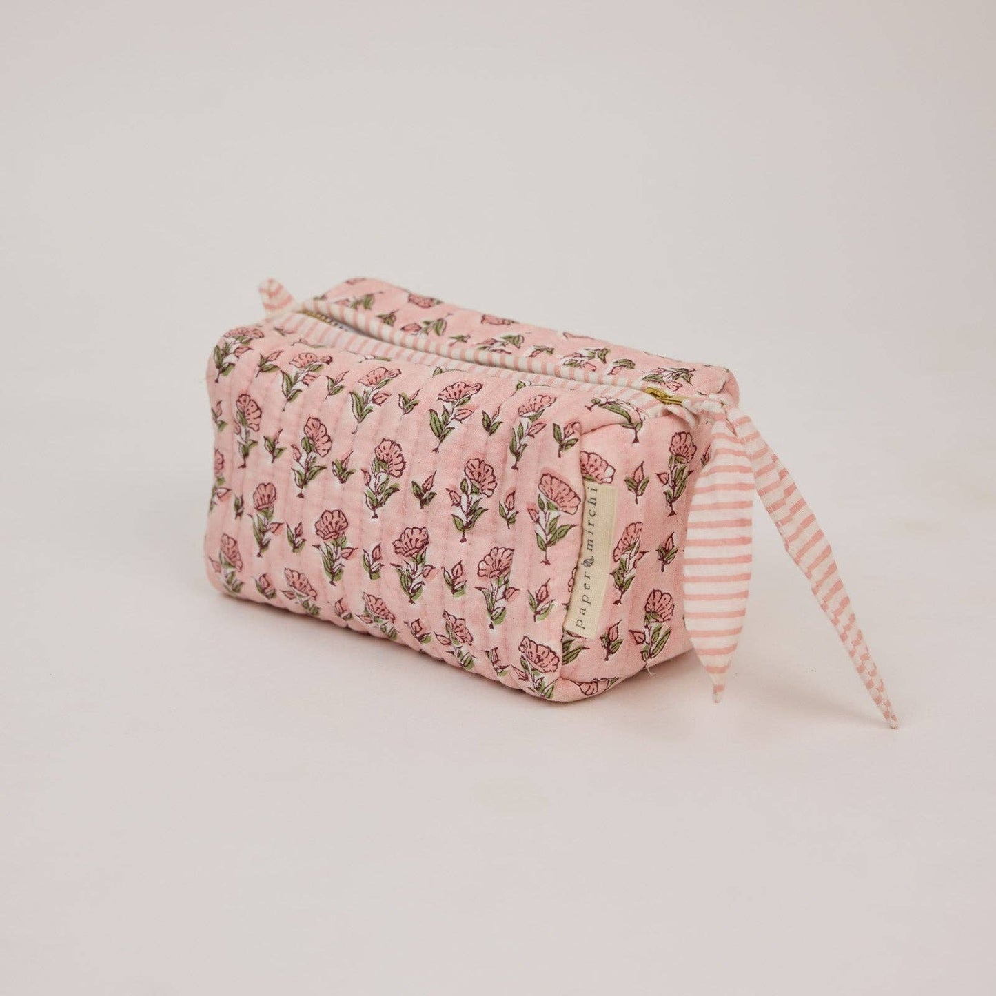 Organic Cotton Toiletry Bag (Small)  - Ditsy Floral Blush