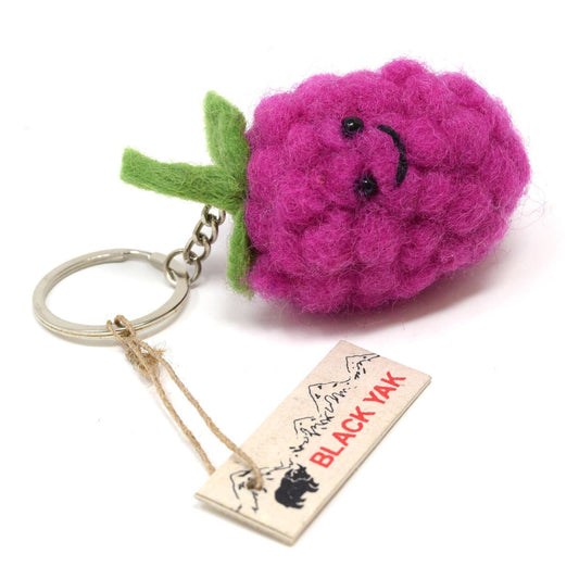 Felt Keychain - Raspberry Felt Bag Charm